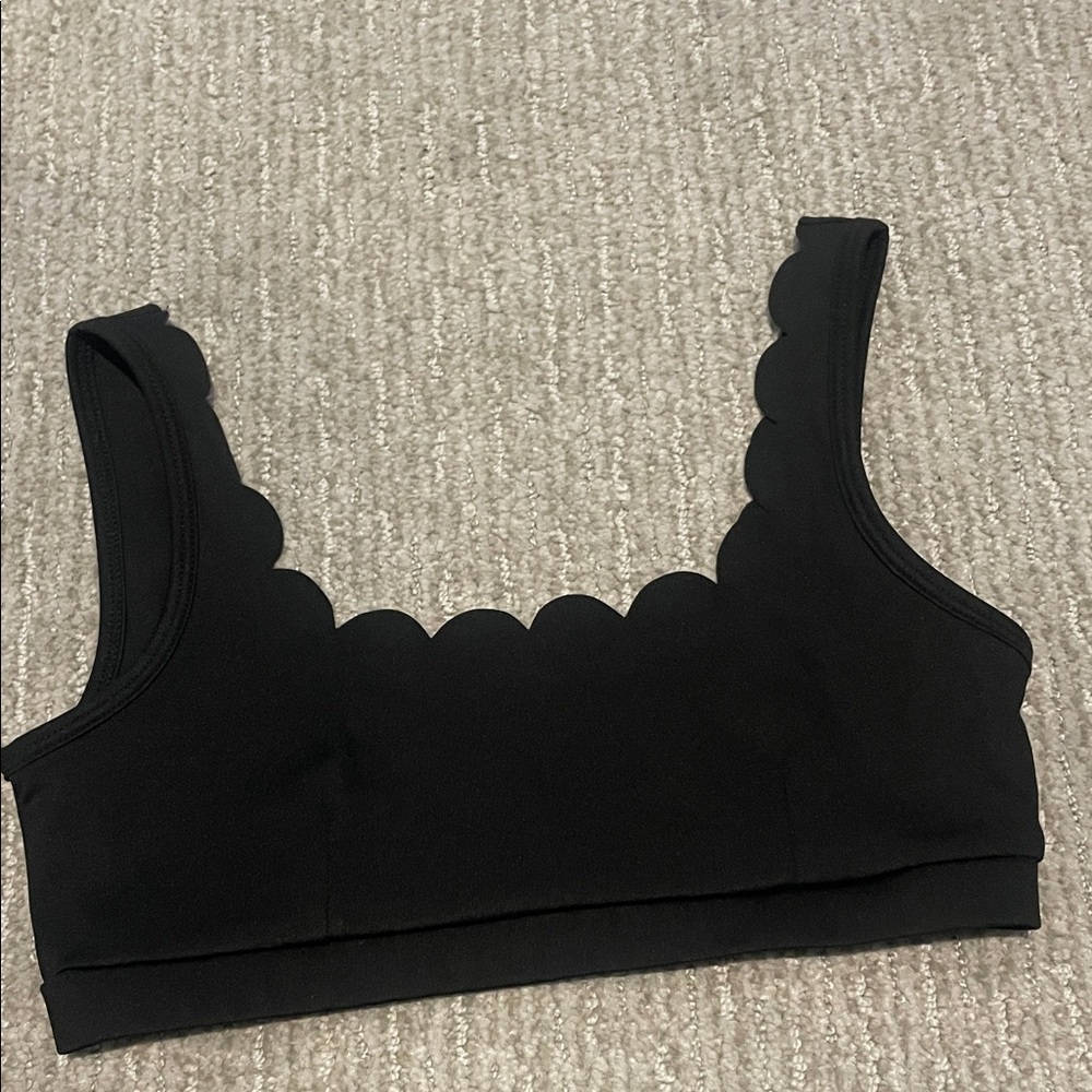 Black Scalloped Kids Top